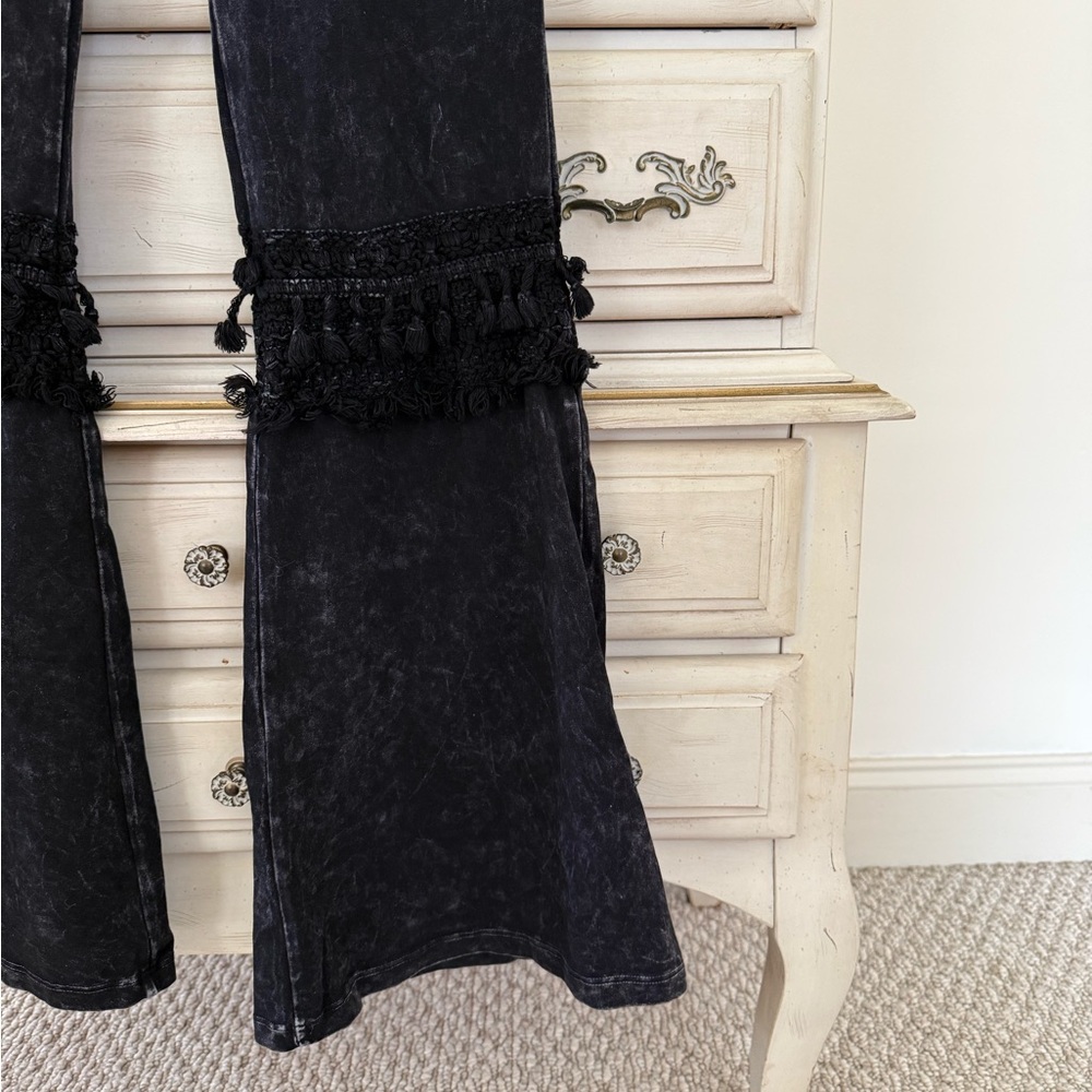 Vici Black Mineral Wash Flare Leg Pants - Picture 3 of 5